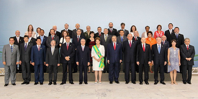 President Dilma Rousseff and her ministers Image by: Roberto Stuckert Filho/PR, Blog do Planalto. Taken from: https://www.flickr.com/photos/blogplanalto/5315325355