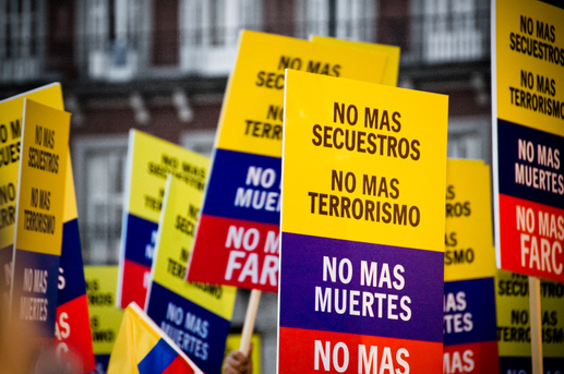 Demonstration against FARC, held in Madrid's main square and more than 130 cities around the globe simultaneously